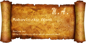 Makoviczky Abod névjegykártya